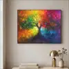 Boom - Kleurrijk - Modern - Abstract Textielframe zwart klein -sfeer2
