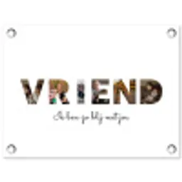 Vriend - Lettercollage tuinposter los doek klein -3d