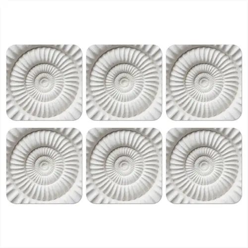 Schelp - Spiraal - Wit onderzetter kurk middel -3d
