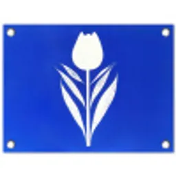 Tulp - Minimalistisch - Bladeren - Wit tuinposter los doek klein -3d