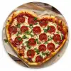 Pizza - Hart - Pepperoni - Tomaat Wandcirkel kunststof plaat 5mm dik klein -3d