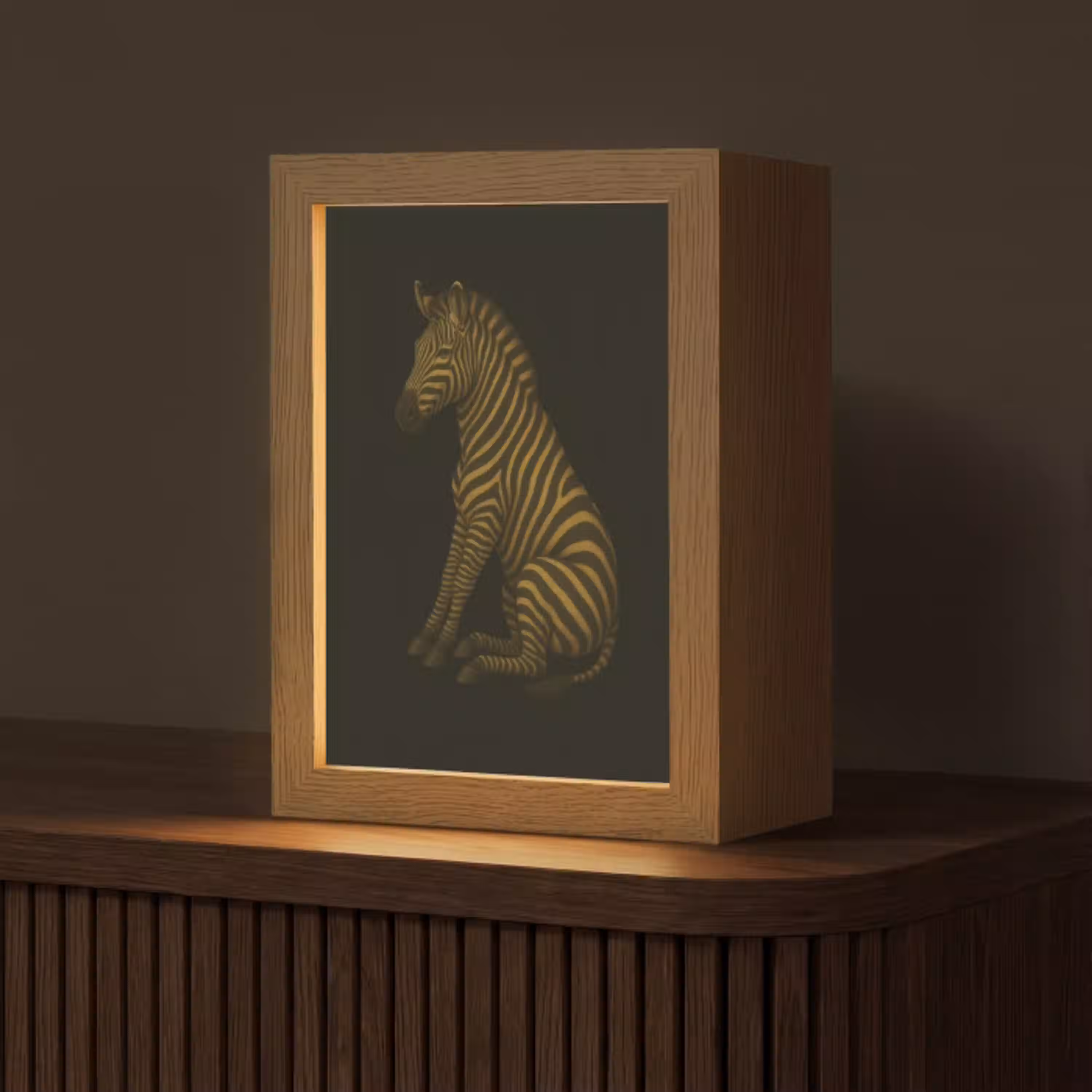 Zebra - Strepen - Goud Light Box met kabel (Tafellamp) klein -z3d_website