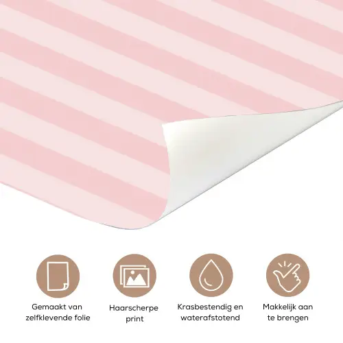 Nice - Strepen - Roze deurposter klein -closeup_NL