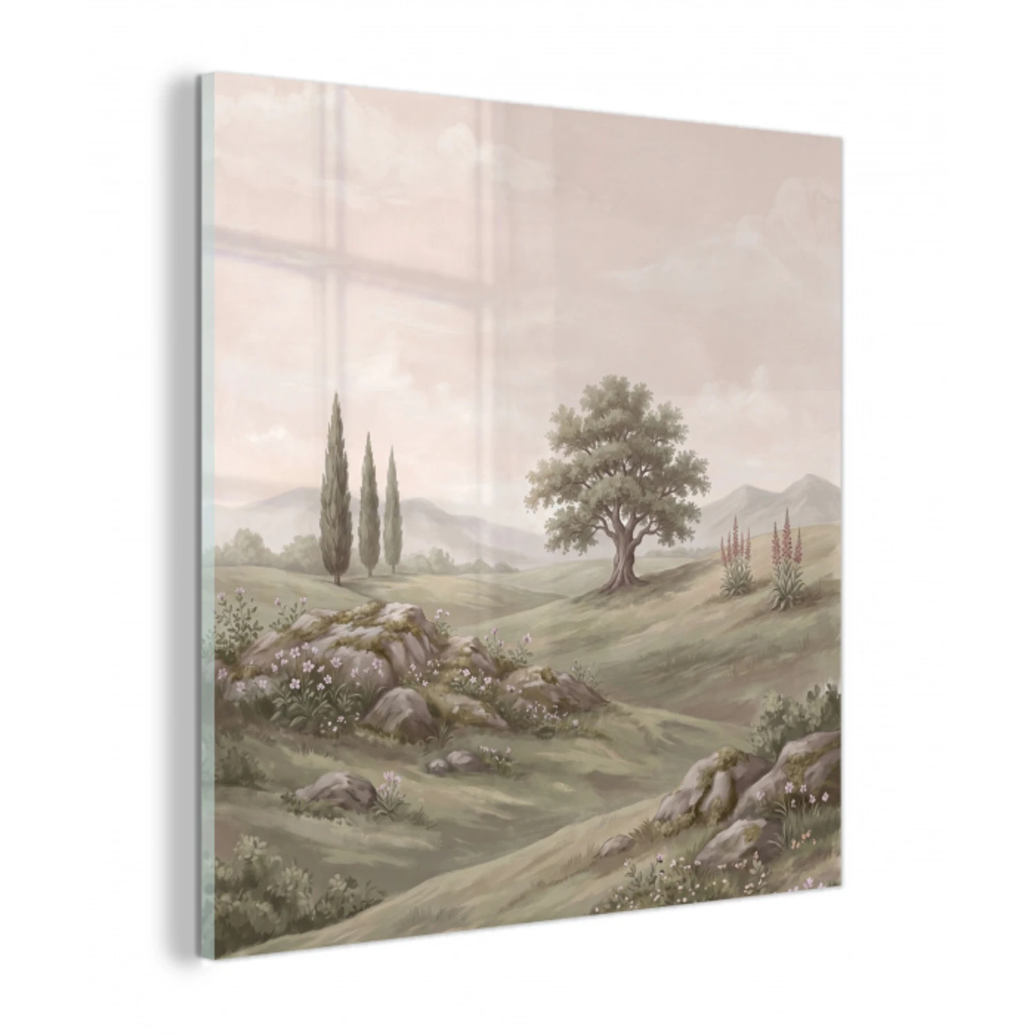 Heuvellandschap - Bomen - Natuur - Groen plexiglas 5mm klein -z3d