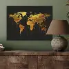 Wereldkaart - Goud - Druipen - Zwart PET vilt klein -sfeer2