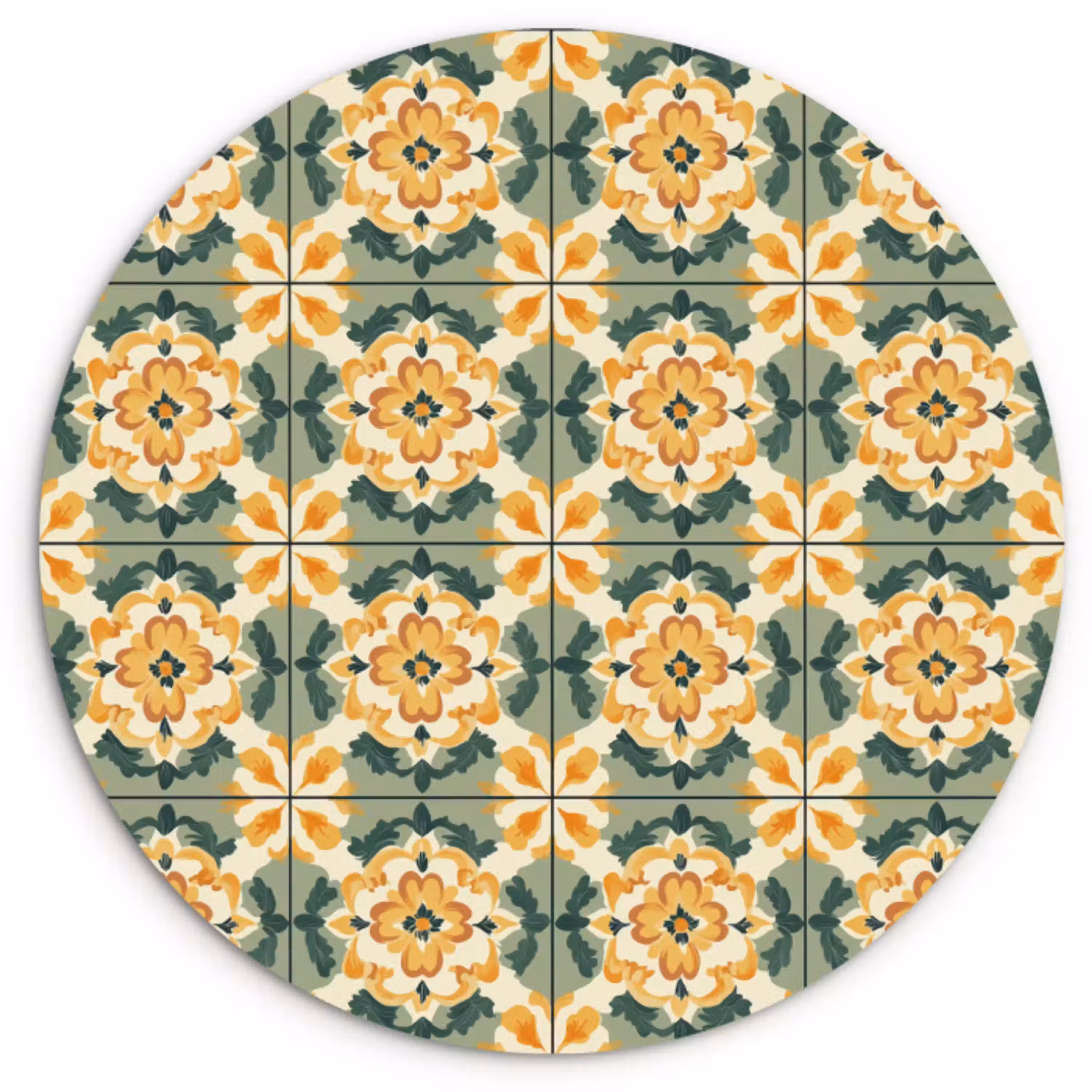 Keramiek - Verweerd - Kleurrijk Wandcirkel kunststof plaat 5mm dik klein 188 -3d