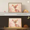 Hertje - Illustratie - Bloemen - Roze Light Box met batterij (Wandlamp kind) middel -sfeer3_kind