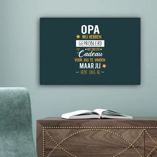 Spreuken - Opa jij hebt ons al - Quotes - Opa canvas 2cm klein -sfeer4