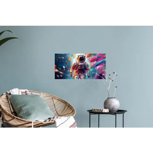 Neon - Meteoriet - Neon - Astronaut Muursticker klein -plant