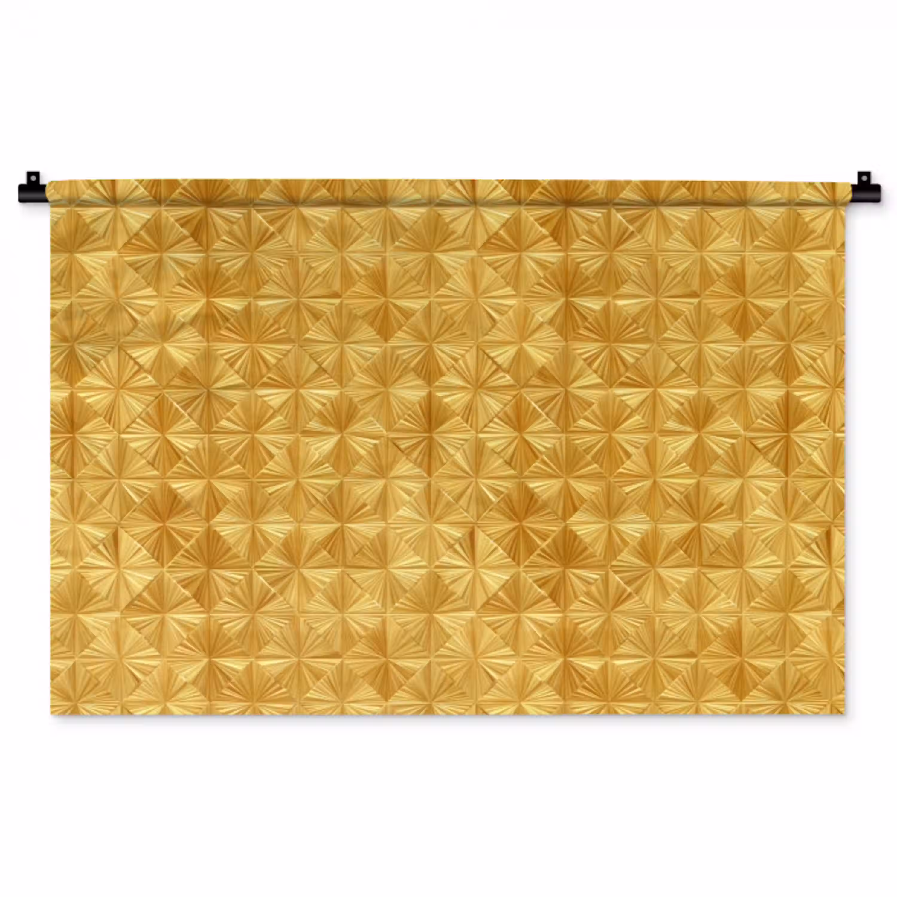Tegels - Geometrisch - Reliëf - Goud Wandkleed katoen middel 269 -zz3d