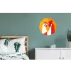 Kippen - Oranje - Vlakken Wandcirkel aluminium klein -slaapkamer