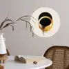Abstract ontwerp - Zwarte cirkel - Verfvlekken Wandcirkel behangsticker klein -sfeer3