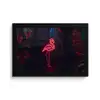 Flamingo - Roze - Neon - Licht fotolijst zwart zonder passe partout klein -3d
