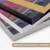 Grachtenpanden - Kunst - Schilderij - Amsterdam Textielframe zwart klein -USP_kleurenNL