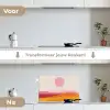 Heuvels - Oranje - Zon - Abstract keuken achterwand spatscherm klein -voor_na_NL