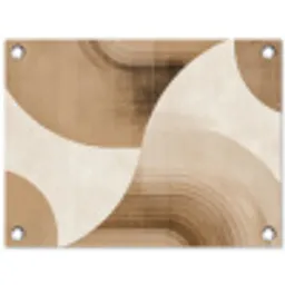 Retro - Geometrische lagen - Aardetinten tuinposter los doek klein -3d