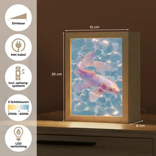 Vis - Water - Blauw - Licht Light Box met kabel (Tafellamp) klein -USP_NL