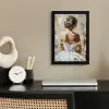 Vrouw - Verf - Abstract - Beige - Modern fotolijst zwart zonder passe partout klein -sfeer1