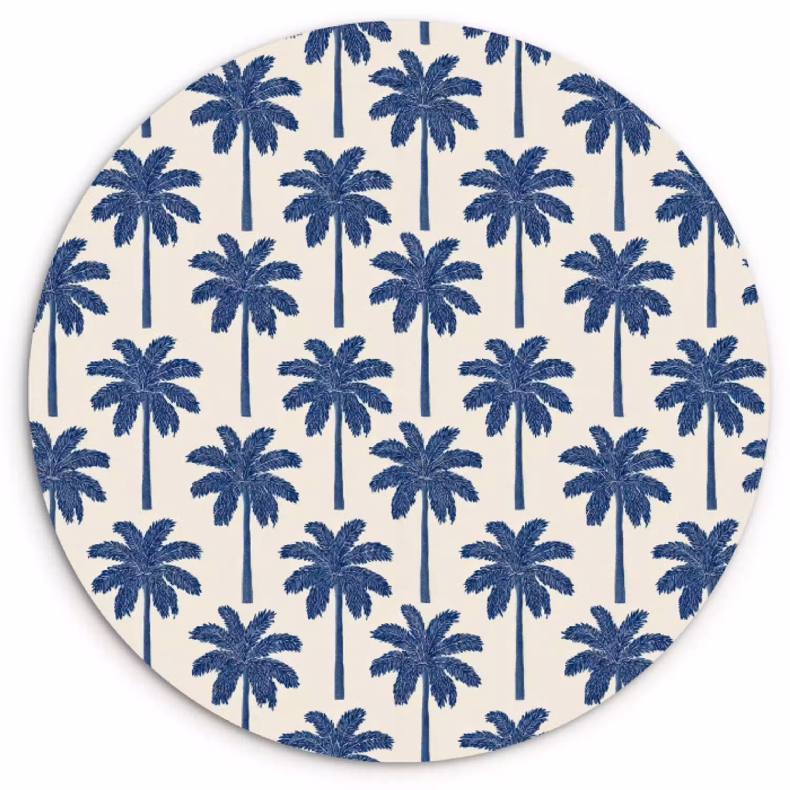 Symmetrisch - Palm - Blauw Wandcirkel kunststof plaat 5mm dik klein 188 -3d