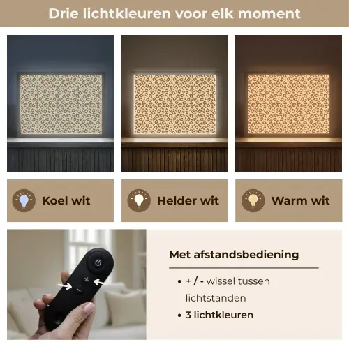 Luipaard - Bruin - Patroon Light Box met batterij (Wandlamp) middel 907 -USP_lichtkleurNL