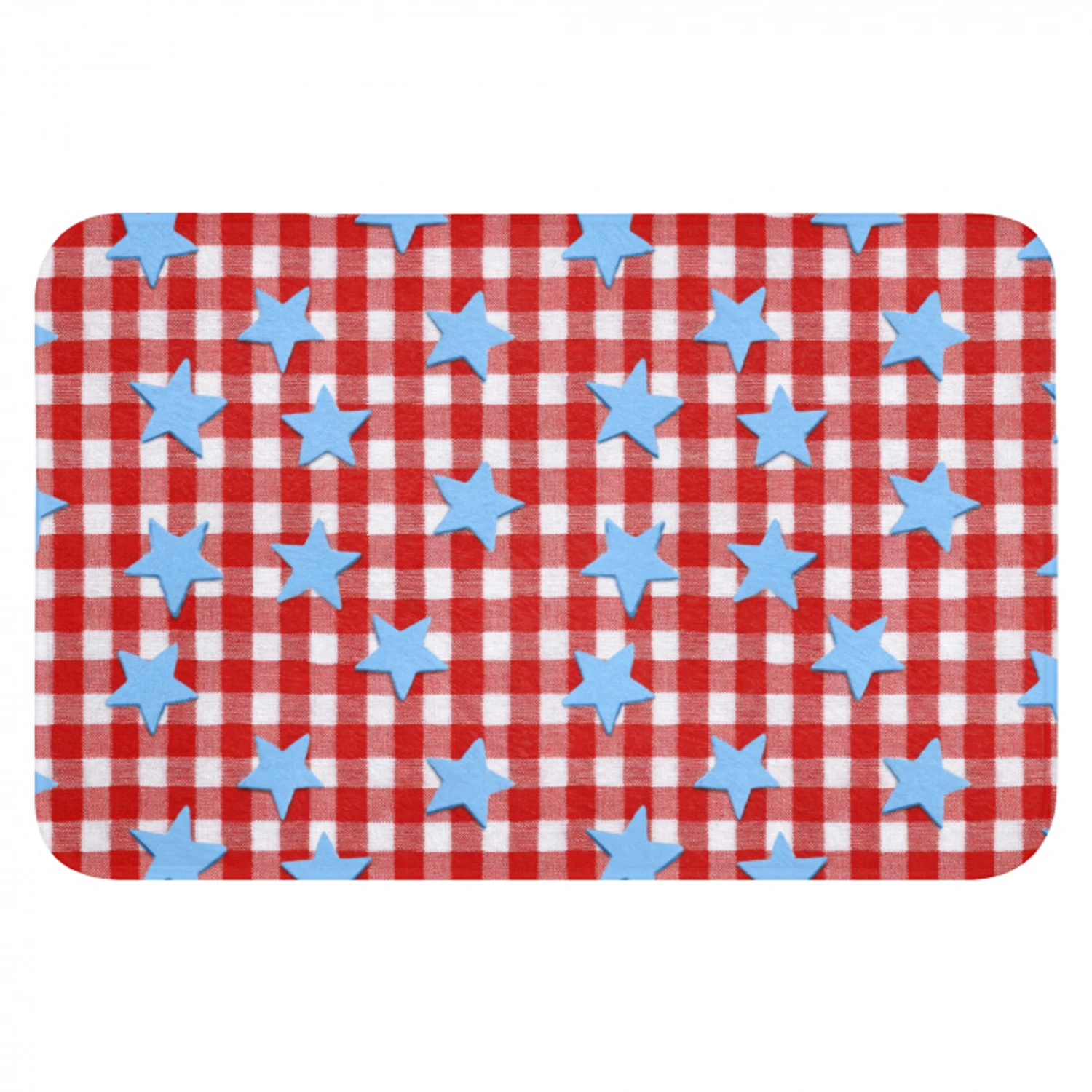 Ruit - Sterren - Rood Badmat klein 997 -3d