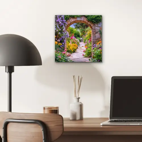 Doorkijk - Bloemen - Pad - Natuur aluminium wit klein -sfeer5