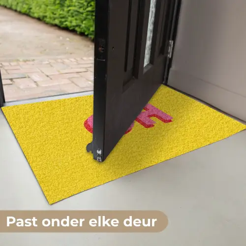 Geel - Roze - Oh - 3D Deurmat klein -USP_NL