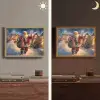 Kerstman - Dorp - Hert - Donker Light Box met batterij (Wandlamp) middel -sfeer3