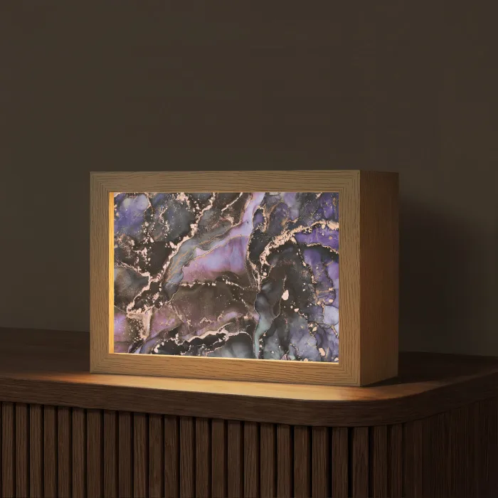 Marmer - Goud - Roze Light Box met kabel (Tafellamp) klein -z3d_website