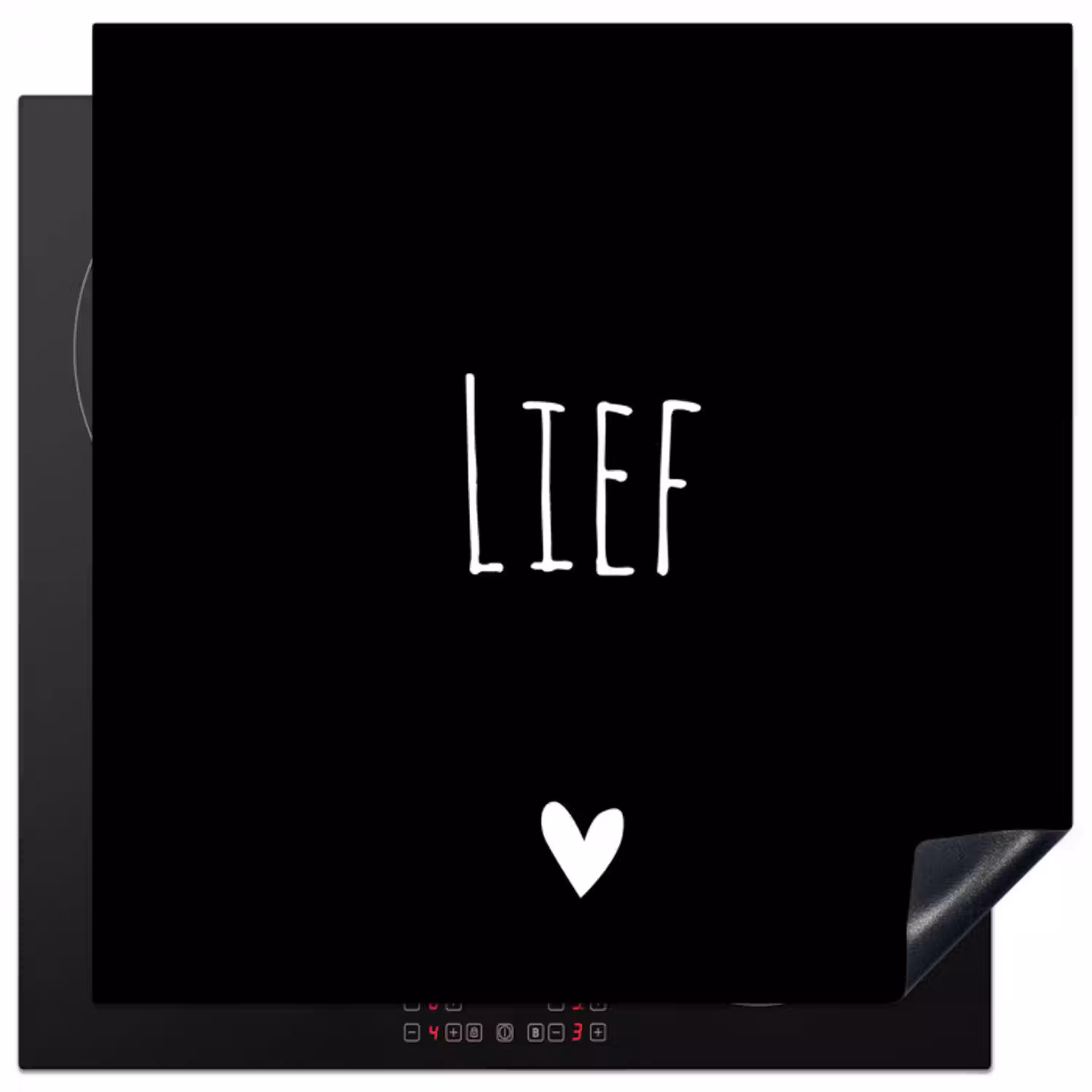 Spreuken - Lief - Quotes Inductie beschermer vinyl 3mm middel -3d