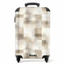 Textuur - Linnen - Beige NBS - Handbagage koffer - Volwassenen Unisex middel -productfoto_recht