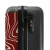 Rode achtergrond met abstracte beige lijnen NBS - Handbagage koffer - Kinderen Unisex middel -slot