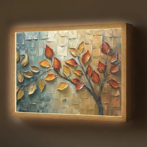 Boom - Abstract - Natuur - Kunst Light Box met batterij (Wandlamp) middel -z3d_website