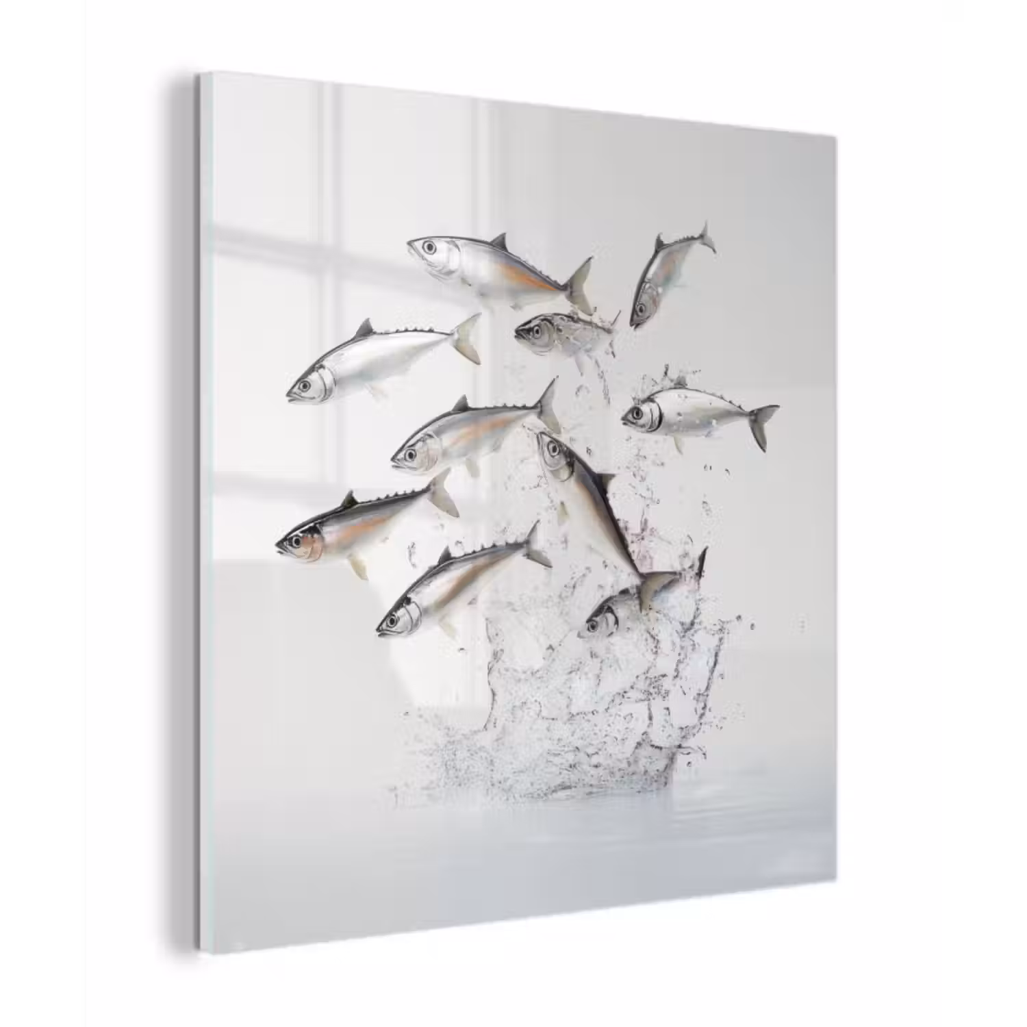 Glas schilderij - Vissen - Water - Wit