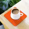 Cool - Stippen - Oranje onderzetter kurk middel -sfeer5