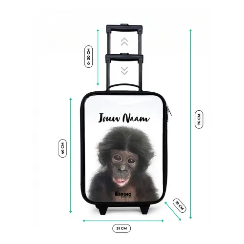 Charlie Chimp Kinderkoffer - Zwart klein -productfoto_formaten