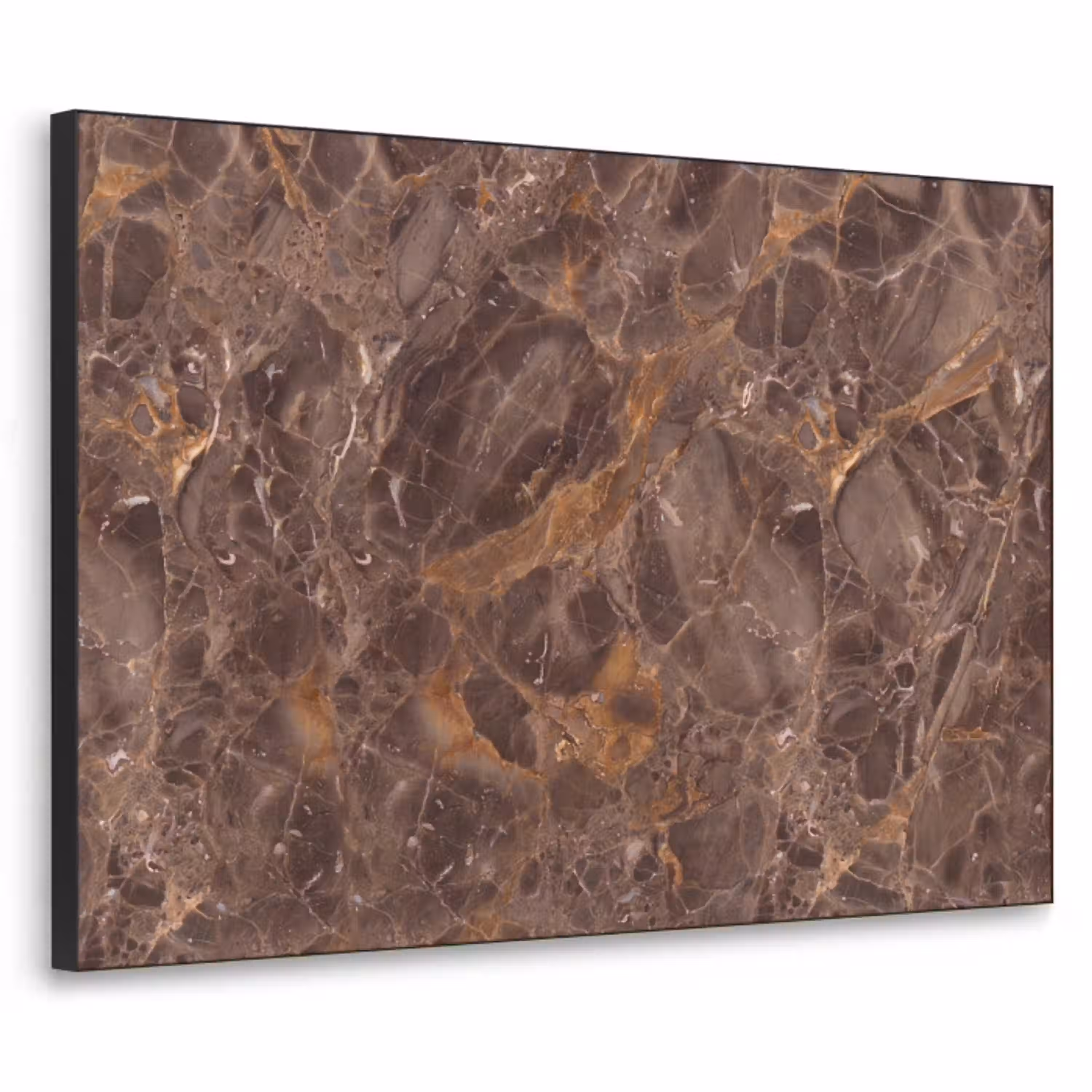 Marmer - Patroon - Natuur - Bruin - Goud Textielframe zwart klein -3d