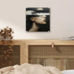 Gezicht - Vrouw - Zwart - Abstract plexiglas 5mm klein -sfeer4