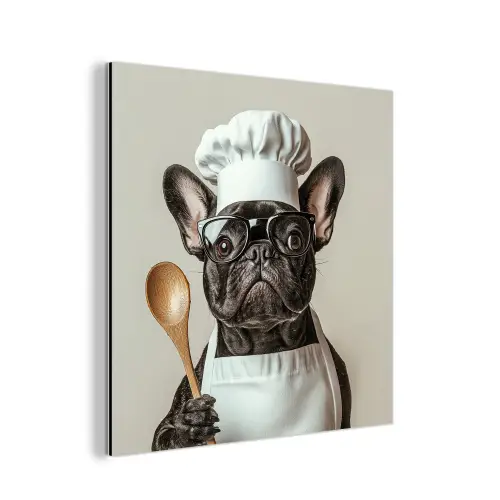 Bril - Hond - Kok aluminium wit klein -3d