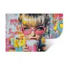 Expressief - Milkshake - Vrouw - Felle kleuren Muursticker klein -3d
