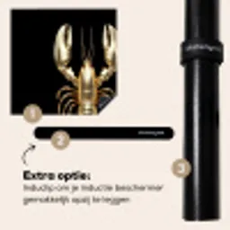 Kreeft - Goud - Textuur - Zwart Inductie beschermer vinyl 3mm middel -zzzzzzz-induclip_NL