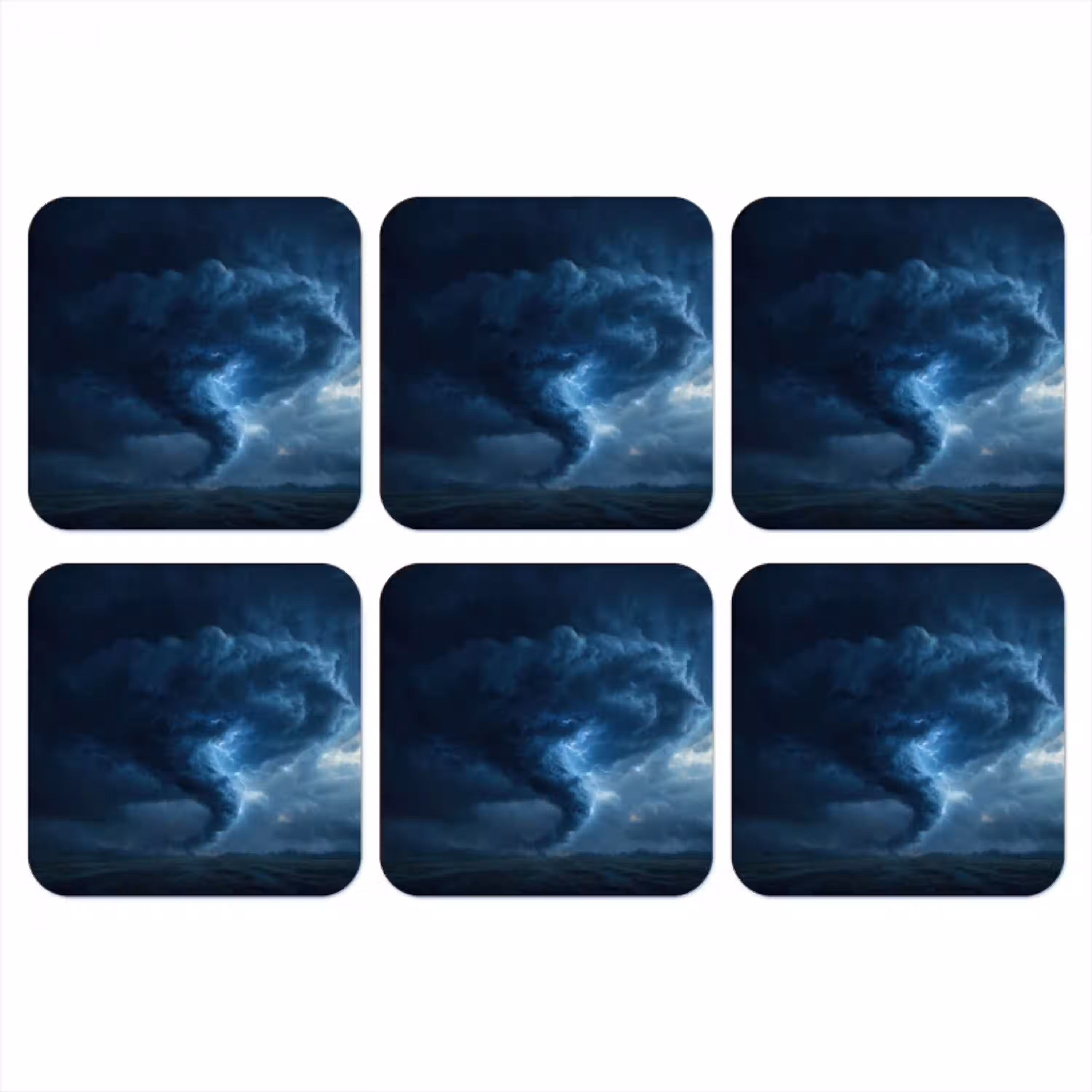 Tornado - Duister - Wolken onderzetter kurk middel -3d
