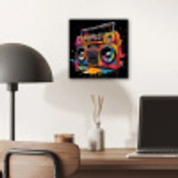 Radio - Graffiti - Box - Kleuren - Zwart aluminium wit klein -sfeer5