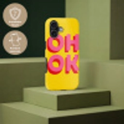 Oh ok - 3D - Geel - Roze Toughcase MagSafe Apple iPhone 17 klein -USP_PrintM_DE