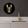 Kreeft - Goud - Textuur - Zwart KitchenYeah - Keuken - Wandcirkel Forex klein -sfeer1