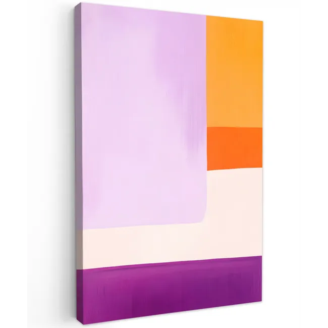 Vlakken - Abstract - Rechthoekig - Oranje Tuinposter op houten frame 2 cm dik klein -3d