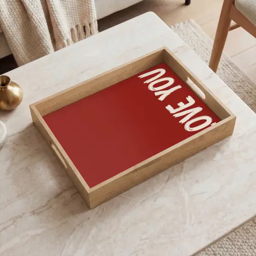 Schuin - Loveyou - Rood Dienblad Rechthoek middel -sfeer1
