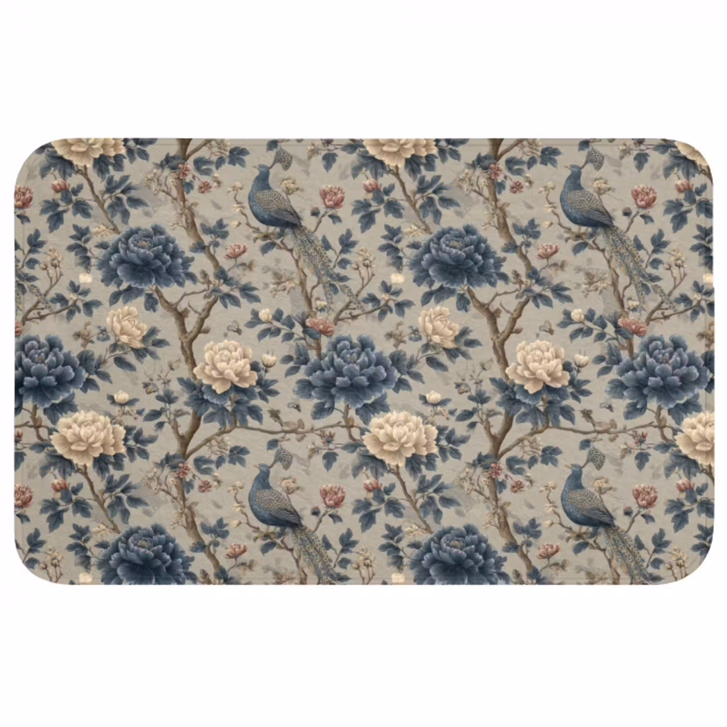 Pauw - Bloemen - Blauw WCmat middel 1009 -3d