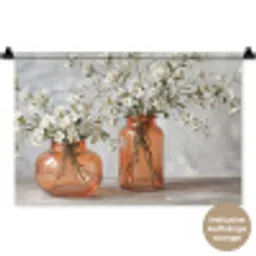 Vazen - Bloemen - Oranje Wandkleed katoen klein -t3d_DE