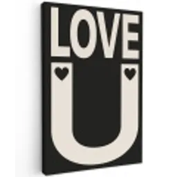 Love - Zwart - Minimalistisch Tuinposter op houten frame 2 cm dik klein -3d